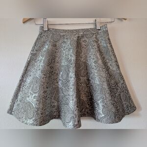 Gymboree Silver Holiday Paisley Skirt 8